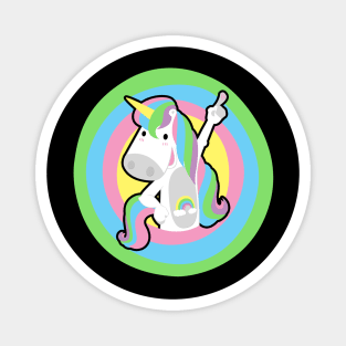 Rainbow unicorn (black stroke) Magnet